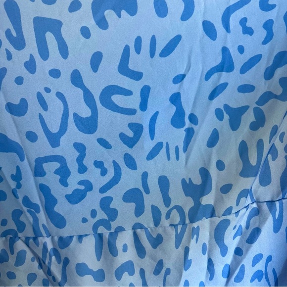 NWOT Boho Flare Sleeve Dress Leopard Print Pleated Party Beach Dress - Picture 8 of 10